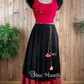 2461 Ready to Dispatch: Black& red skirt& Blouse