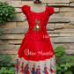 2325Ready to Dispatch: Orange mural Skirt & Blouse