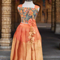 2621 Ready to Dispatch: Mural and Orange full skirt & crop top