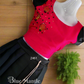2461 Ready to Dispatch: Black& red skirt& Blouse