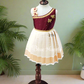 2191 Ready to Dispatch: Meroon& off-white gold Baby Frock
