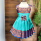 2470 Ready to Dispatch: AquaGreen with NavyBlue Baby Frock