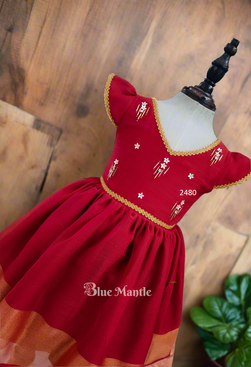 2480 Ready to Dispatch: "ChenKallu" Blooming Baby Frock