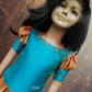2324 Ready to Dispatch: Aque Green with gold beige full skirt & Blouse
