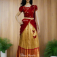2577C Pre Order: "Urvashi" Redish Maroon & gold Dhavani- Dispatch on 10-15 DAYS