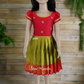 2699 Pre order: Parrot Green & Red Frock- Dispatch on March 12