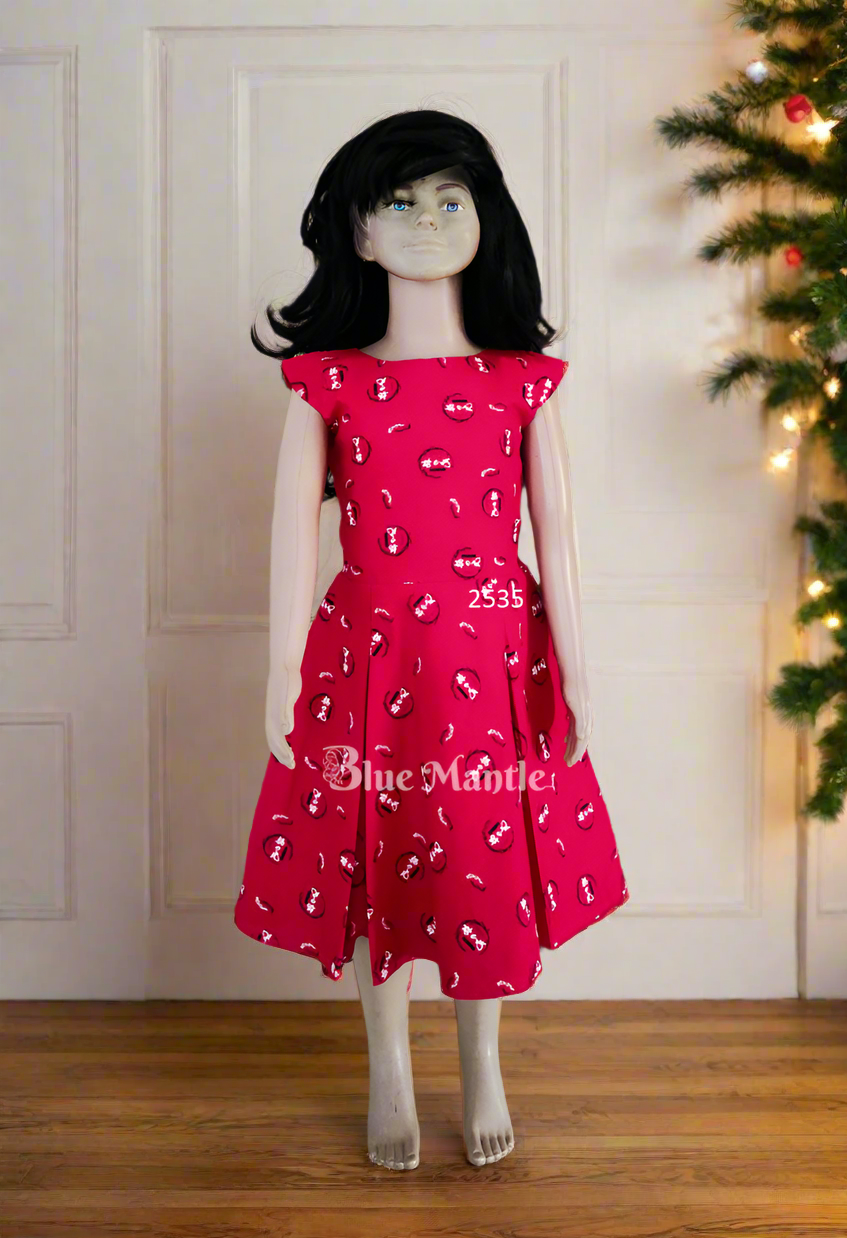 2535 Ready To Dispatch: Clara Red Frock