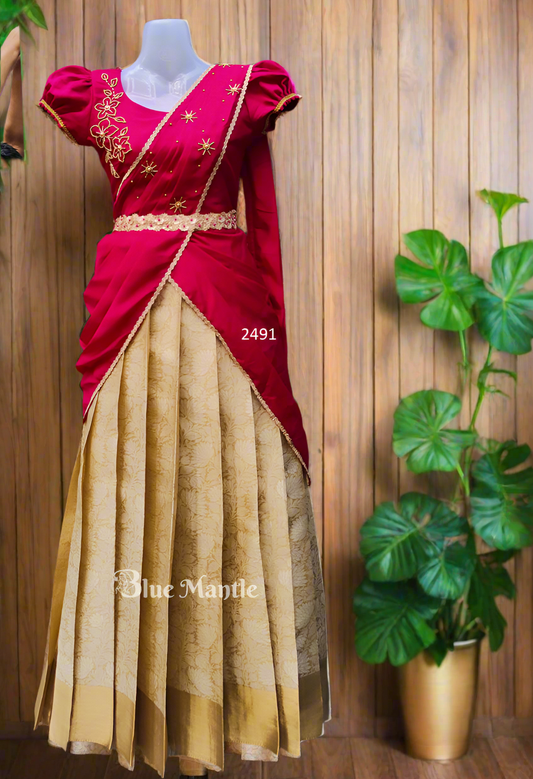 2491 Ready to Dispatch: "Nalina" PinkGolden Dhavani