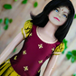 2583 Ready to Dispatch :Coffee Brown & Yellowish Green Full Skirt and Semi Crop Blouse,
