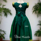 2462 Ready to Dispatch: Green full skirt& Blouse
