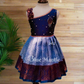 2452 Ready to Dispatch: "Vaishali" Ashblue with navy blue Baby Frock