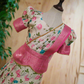 2736 Pre Order:"ANASUYA" Printed Off-white with peach  Dhavani. - Dispatch on april 20