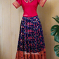 2494 Ready To Dispatch: Red&Blue Skirt& Blouse Puff Sleeve