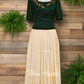 2443 Pre order: Green skirt& Blouse