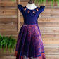 2592 Ready to Dispatch: Navy Blue Skirt and Crop Blouse with  Peter Pan Collar.