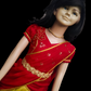 2361"CHENTHAMRA"Ready To Dispatch: Red with Olive green Skirt & Blouse with Dupatta