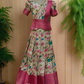 2736 Pre Order:"ANASUYA" Printed Off-white with peach  Dhavani. - Dispatch on april 20