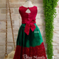 2238 Ready to Dispatch: Maroon &Green full skirt & Top