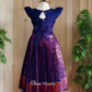 2592 Ready to Dispatch: Navy Blue Skirt and Crop Blouse with  Peter Pan Collar.