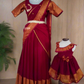 2589 Ready to Dispatch:  Maroon Blooming Dhavani.