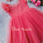 1101 Pre Order: Birthday Themed Dark Peach Frock - Dispatch in 10-15 Days