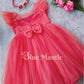 1101 Pre Order: Birthday Themed Dark Peach Frock - Dispatch in 10-15 Days